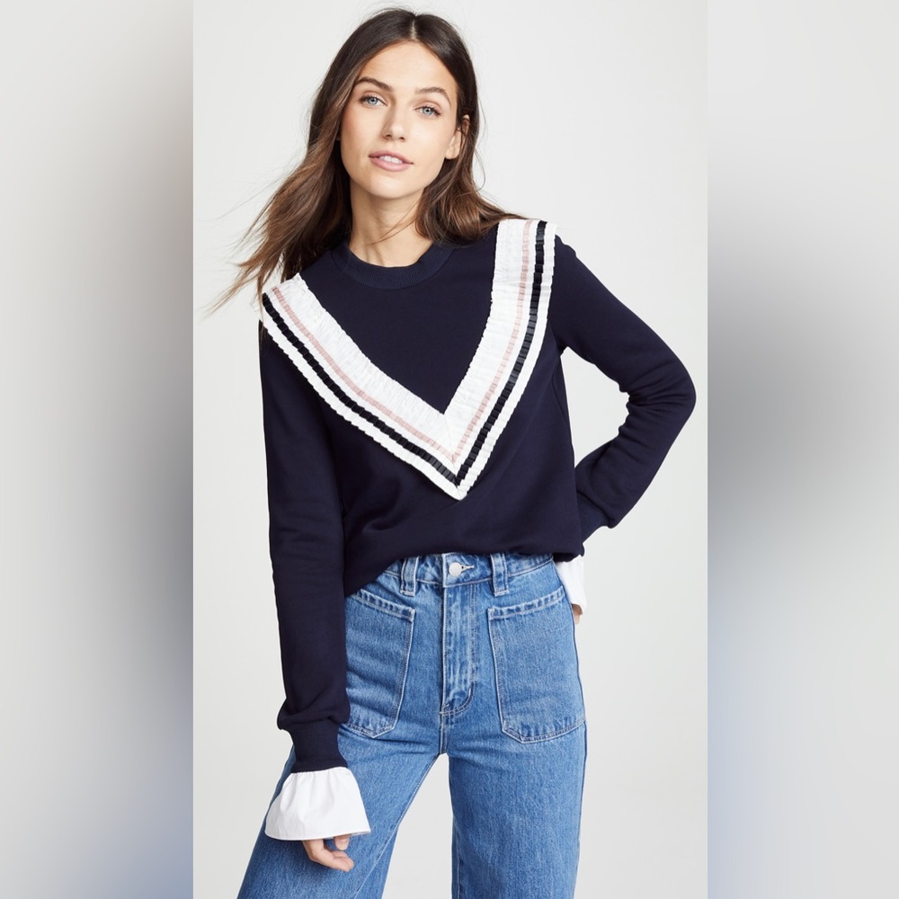 English Factory navy sweatshirt size Medium.